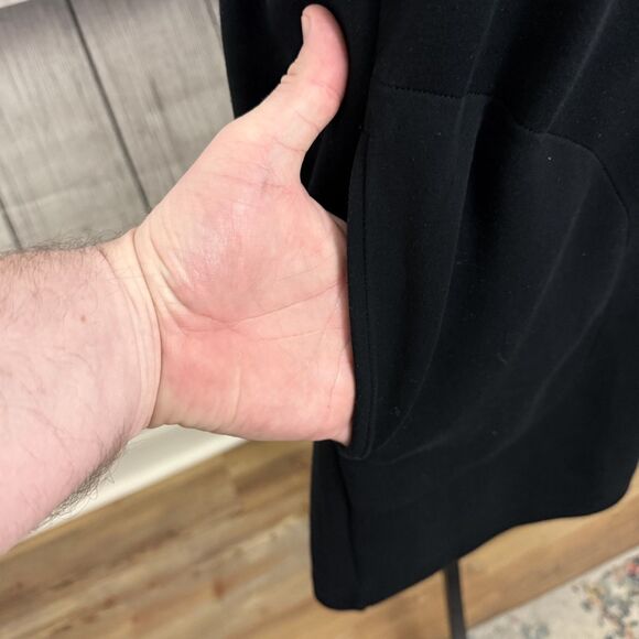 Spanx Air Essentials Women's Large Black Cinched Waist Tshirt Dress w/ Pockets - Picture 4 of 8